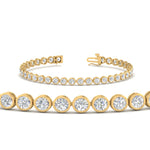 Load image into Gallery viewer, 2.50 To 12 Carat Lab Diamond Bezel Set Tennis Bracelet 14K Gold
