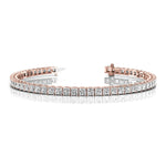 Load image into Gallery viewer, 5 To 10 Carat Princess Cut Tennis Lab Diamond Bracelet 14K Gold
