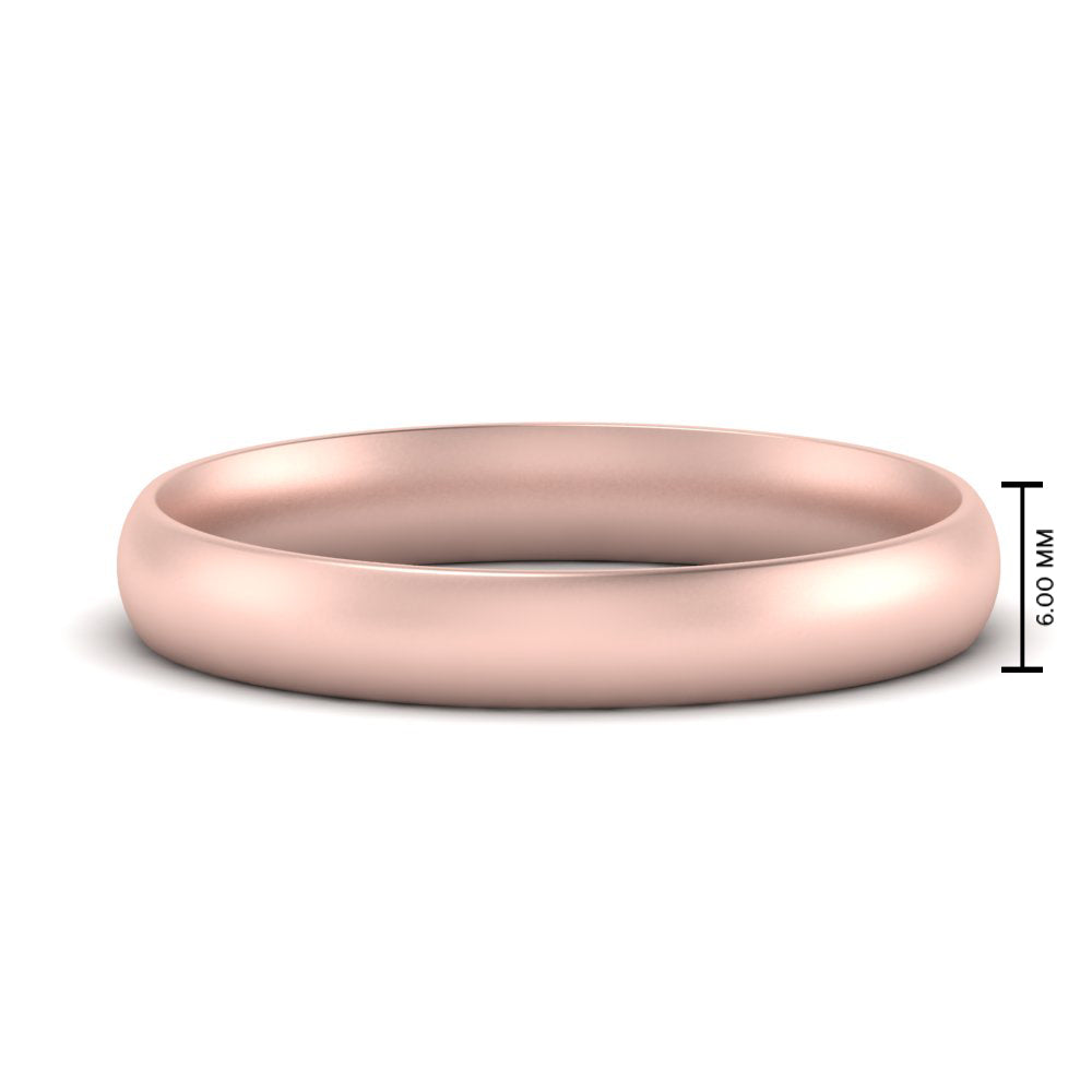 1 MM To 6 MM Comfort Fit Plain Wedding Band 14K Gold