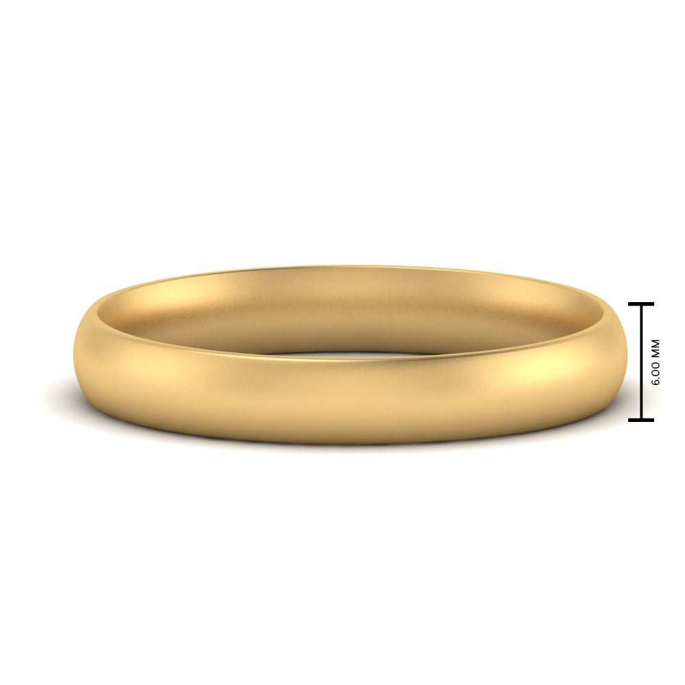 1 MM To 6 MM Comfort Fit Plain Wedding Band 14K Gold