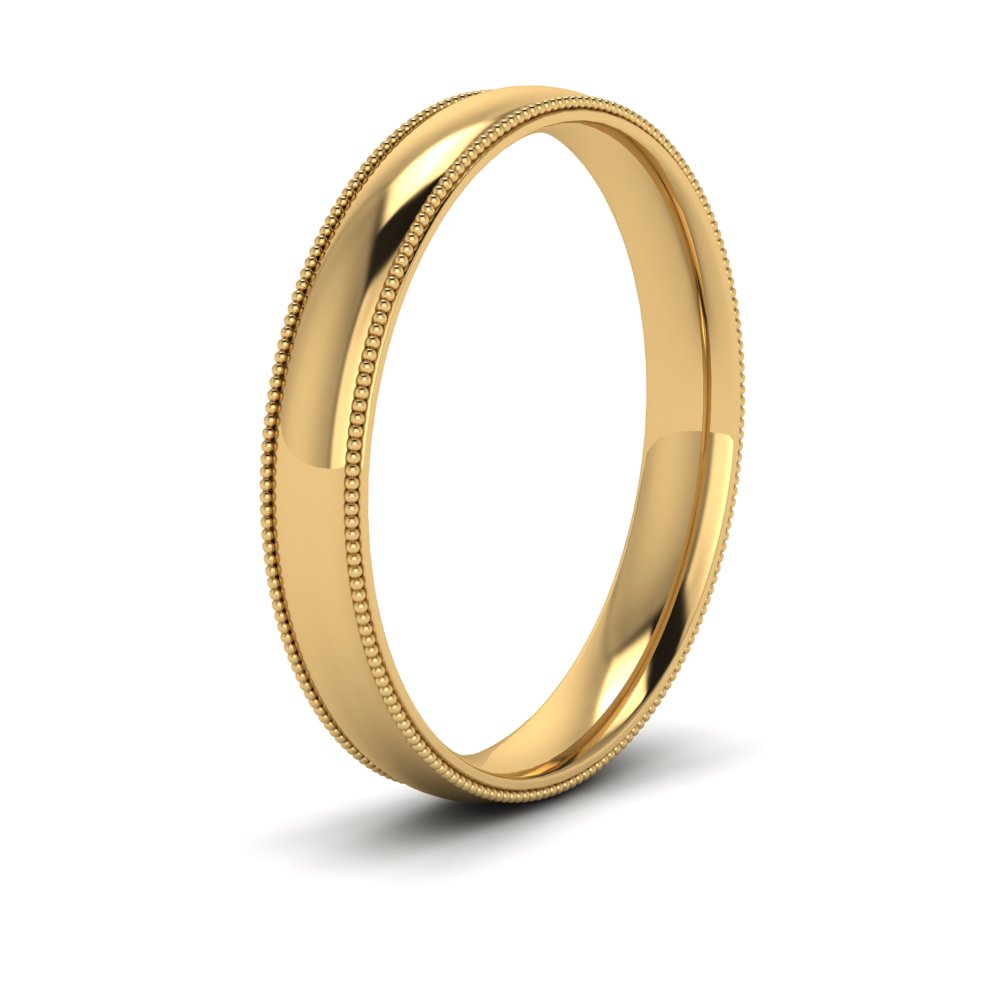 Comfort Fit Milgrain Edge Wedding Band 14K Gold