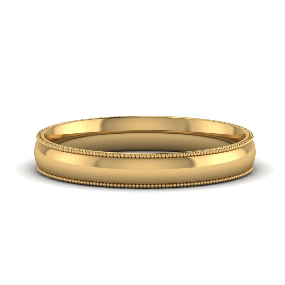 Comfort Fit Milgrain Edge Wedding Band 14K Gold