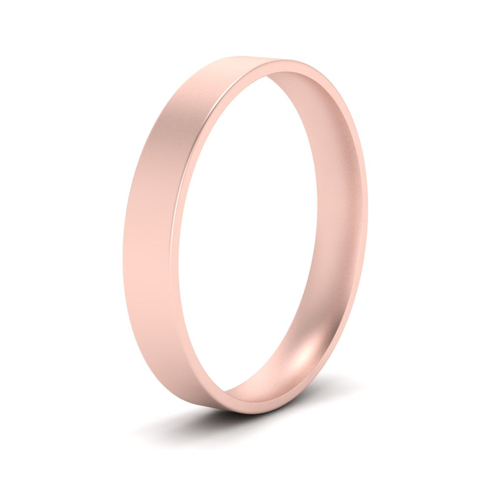 Comfort Fit Light Weight Flat Stacking Mens Band In 14K Rose Gold | Cuts & Carat