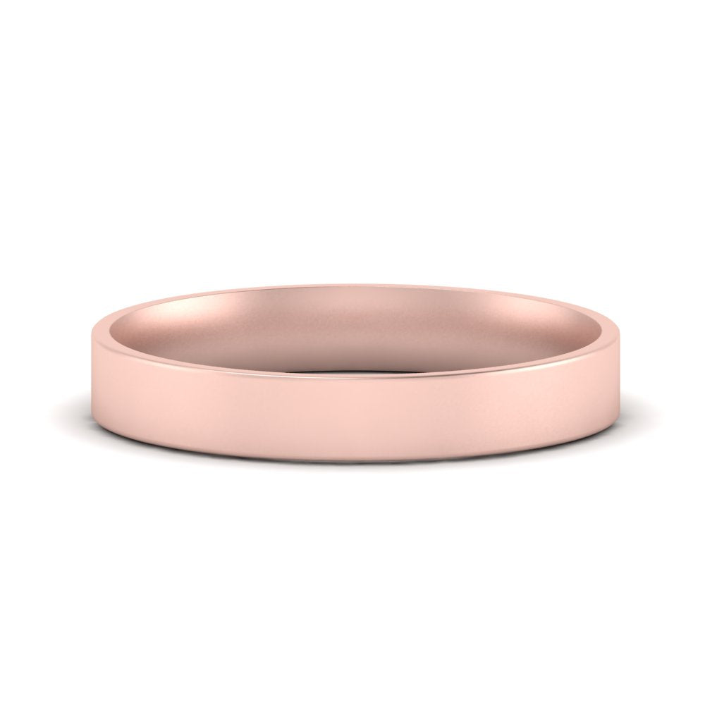 Comfort Fit Light Weight Flat Stacking Mens Band In 14K Rose Gold | Cuts & Carat