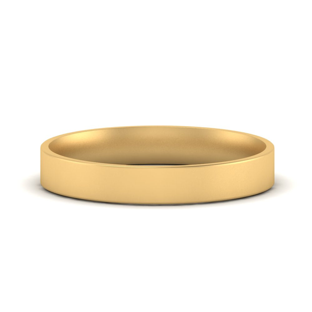 Comfort Fit Light Weight Flat Stacking Mens Band In 14K Yellow Gold | Cuts & Carat