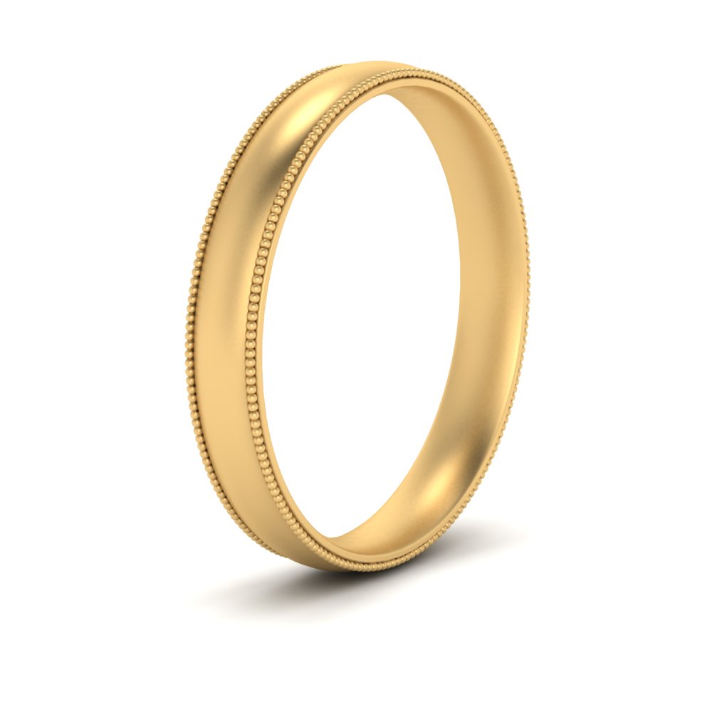 6 MM To 10 MM Comfort Fit Milgrain Edge Wedding Band 14K Gold