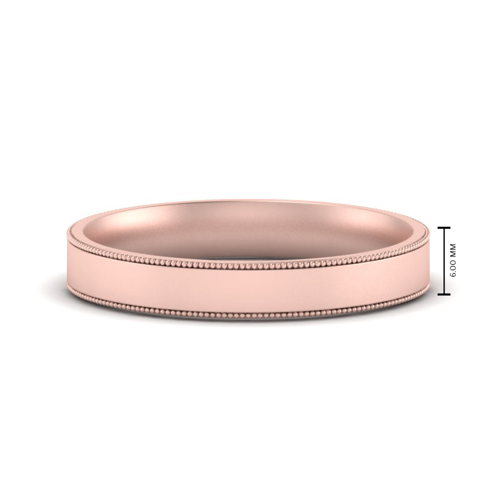 6 MM Flat Stack Stepped Edge Comfort Fit Mens Wedding Band 14K Rose Gold | Cuts & Carat