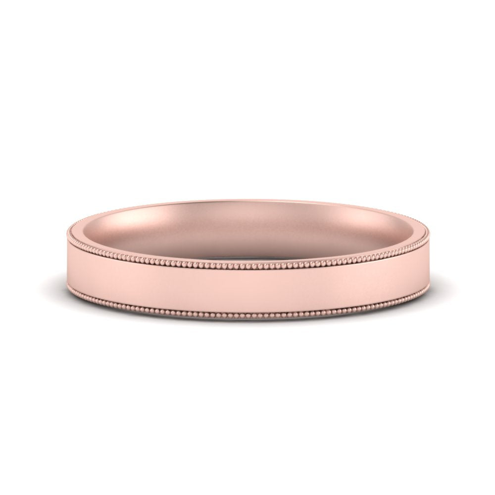 6 MM Flat Stack Stepped Edge Comfort Fit Mens Wedding Band 14K Rose Gold | Cuts & Carat