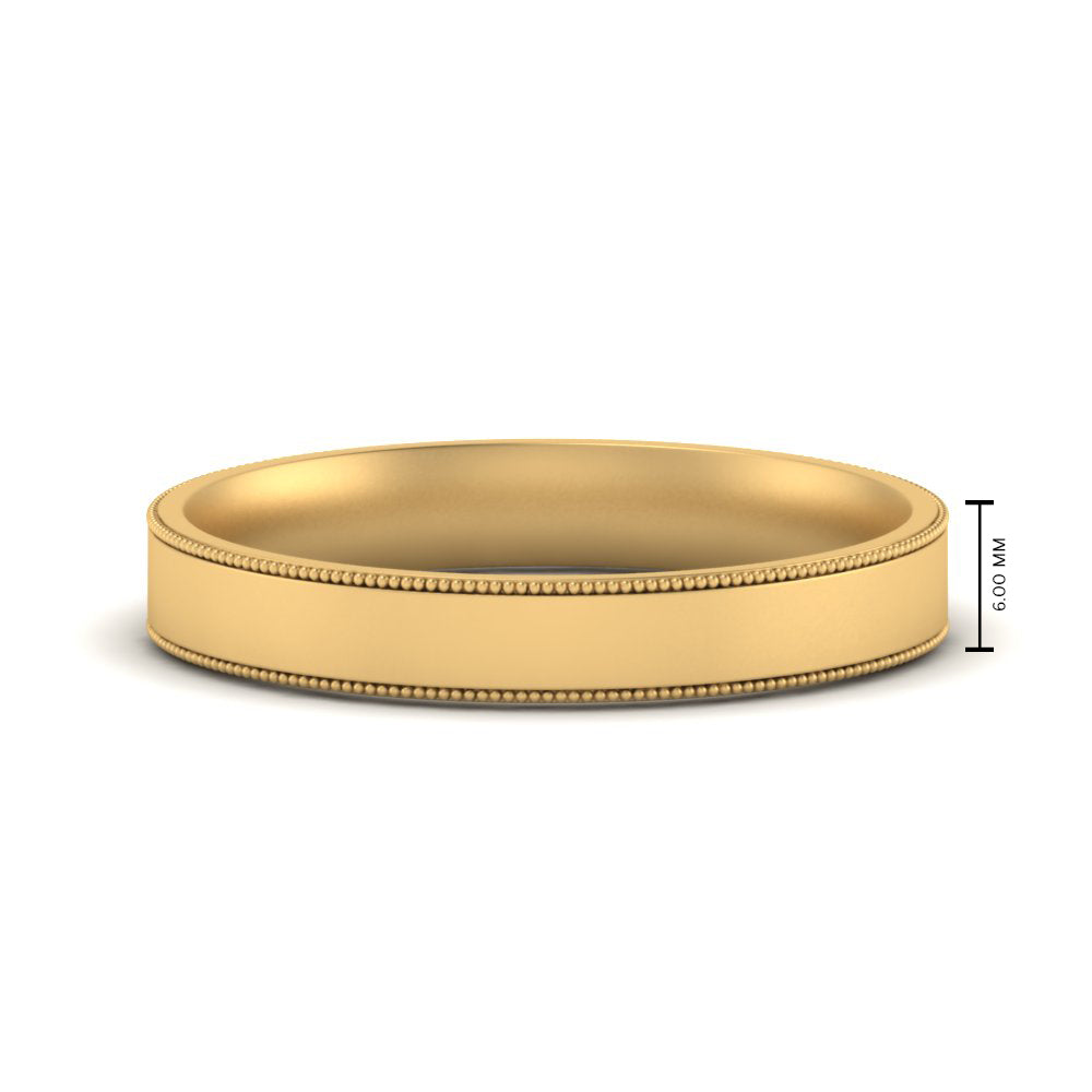 6 MM Flat Stack Stepped Edge Comfort Fit Mens Wedding Band 14K Yellow Gold | Cuts & Carat