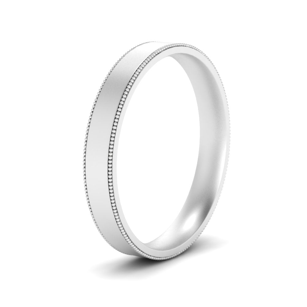 6 MM Flat Stack Stepped Edge Comfort Fit Mens Wedding Band 14K White Gold | Cuts & Carat