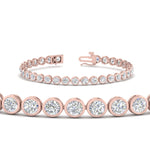 Load image into Gallery viewer, 2.50 To 12 Carat Lab Diamond Bezel Set Tennis Bracelet 14K Gold
