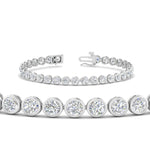 Load image into Gallery viewer, 2.50 To 12 Carat Lab Diamond Bezel Set Tennis Bracelet 14K Gold
