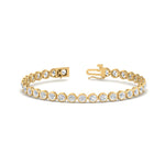 Load image into Gallery viewer, 2.50 To 12 Carat Lab Diamond Bezel Set Tennis Bracelet 14K Gold
