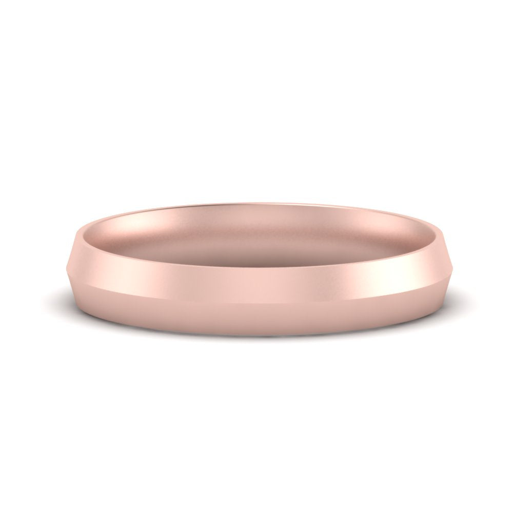 7 MM Comfort Fit Knife Edge Stack Mens Band In 14k Rose Gold | Cuts & Carat