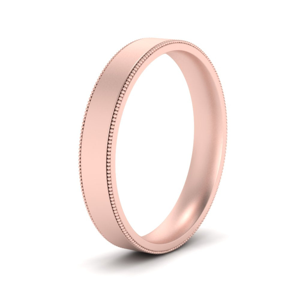 7 MM Flat Stack Stepped Edge Comfort Fit Mens Wedding Band 14K Rose Gold | Cuts & Carat