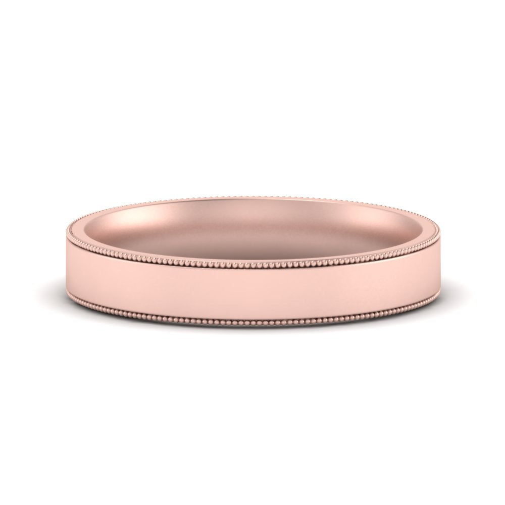 7 MM Flat Stack Stepped Edge Comfort Fit Mens Wedding Band 14K Rose Gold | Cuts & Carat