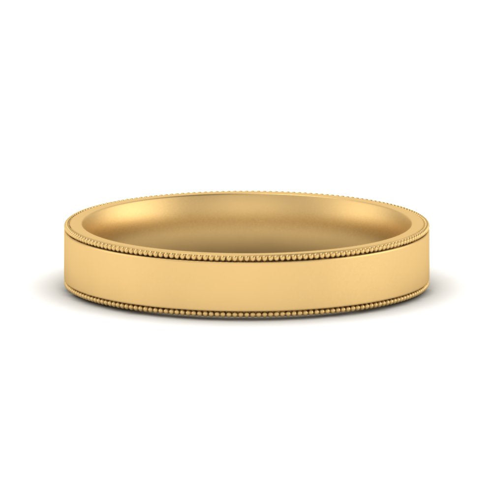 7 MM Flat Stack Stepped Edge Comfort Fit Mens Wedding Band 14K Yellow Gold | Cuts & Carat