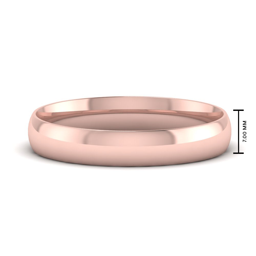 7 MM Classic Comfort Mens Wedding Band In 14k Rose Gold | Cuts & Carat