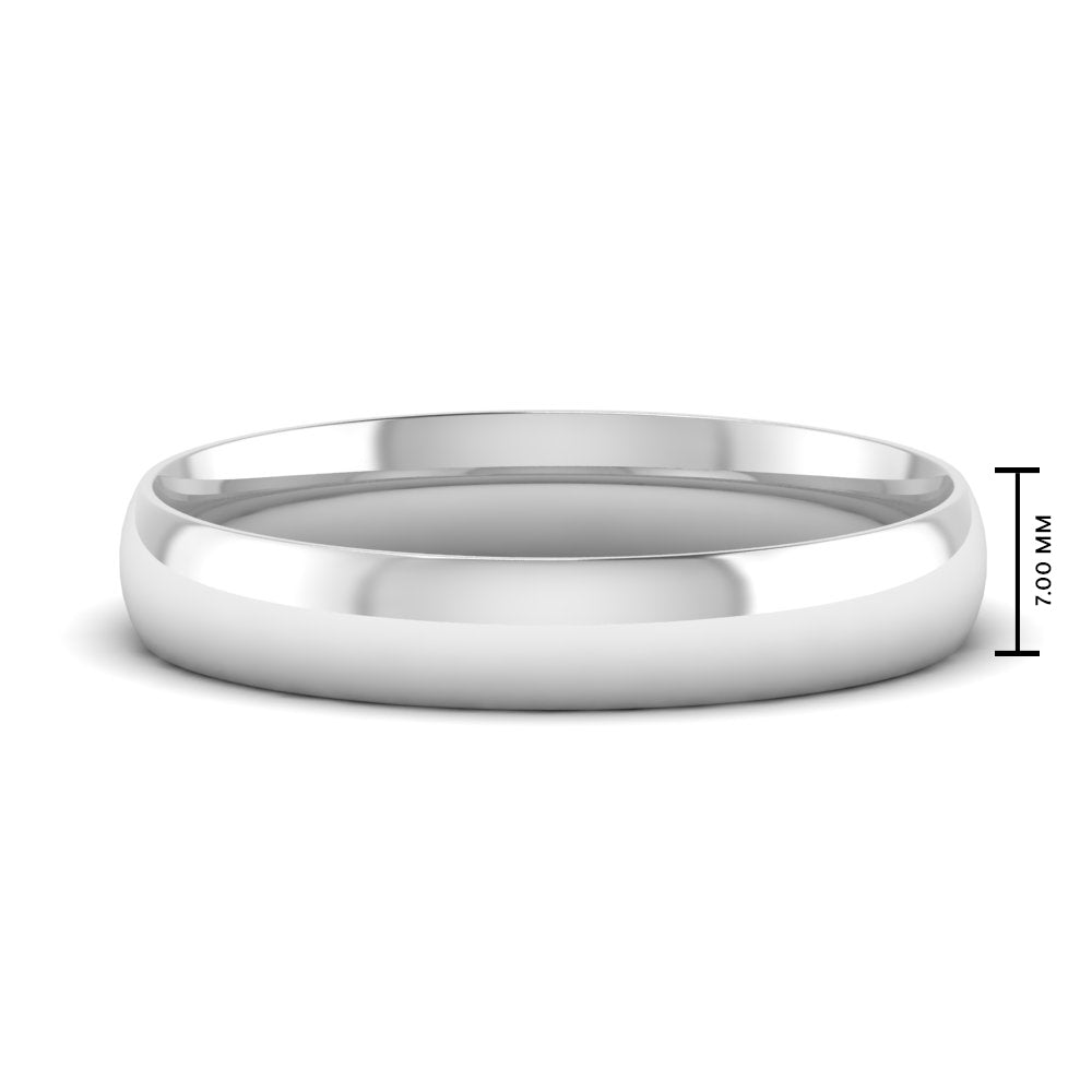 7 MM Classic Comfort Mens Wedding Band In 14k White Gold | Cuts & Carat