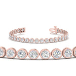 Load image into Gallery viewer, 2.50 To 12 Carat Lab Diamond Bezel Set Tennis Bracelet 14K Gold
