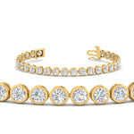 Load image into Gallery viewer, 2.50 To 12 Carat Lab Diamond Bezel Set Tennis Bracelet 14K Gold
