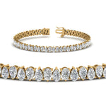 Load image into Gallery viewer, 7.50 To 20 Carat Pear Cut Lab Diamond Tennis Bracelet 14K Gold
