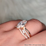 Load image into Gallery viewer, 1.70 Ct. Classic Vintage Marquise Lab Diamond Wedding Set 14K Gold
