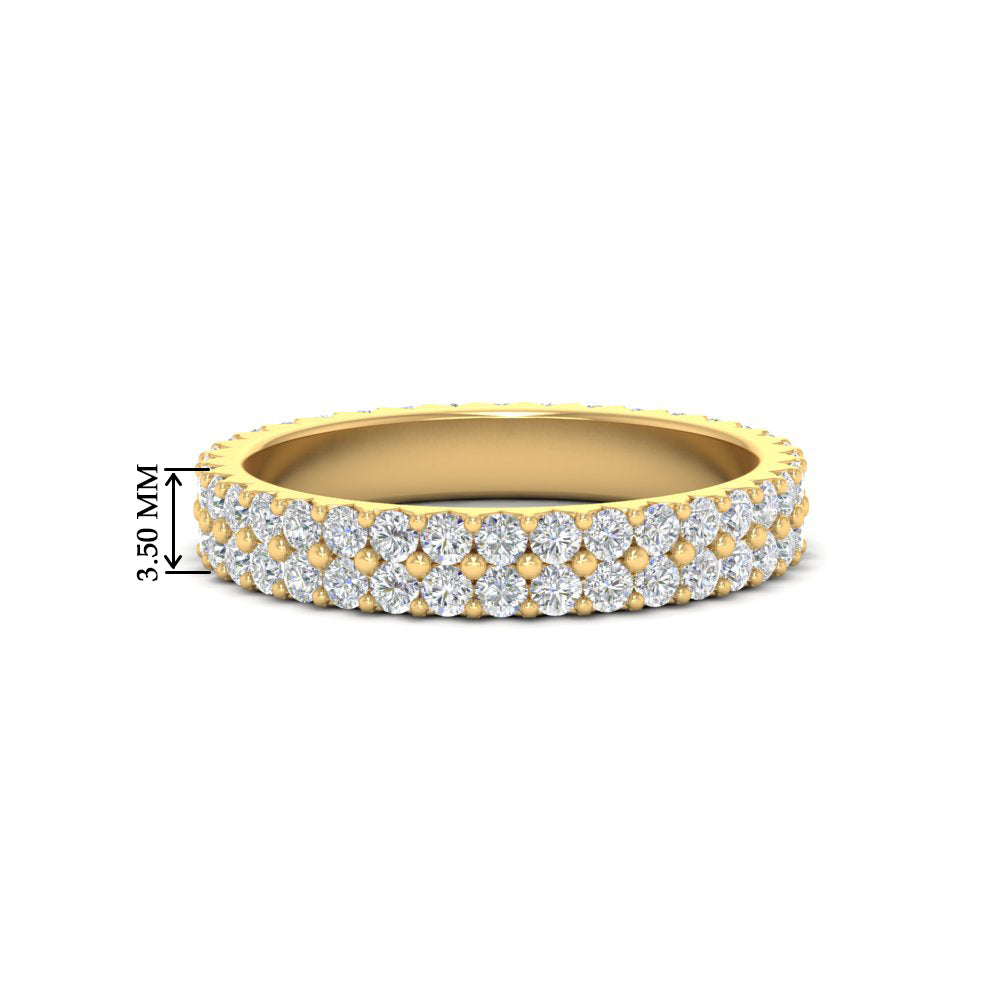 1 To 3.80 Carat Double Row Diamond Eternity Ring 14K Gold