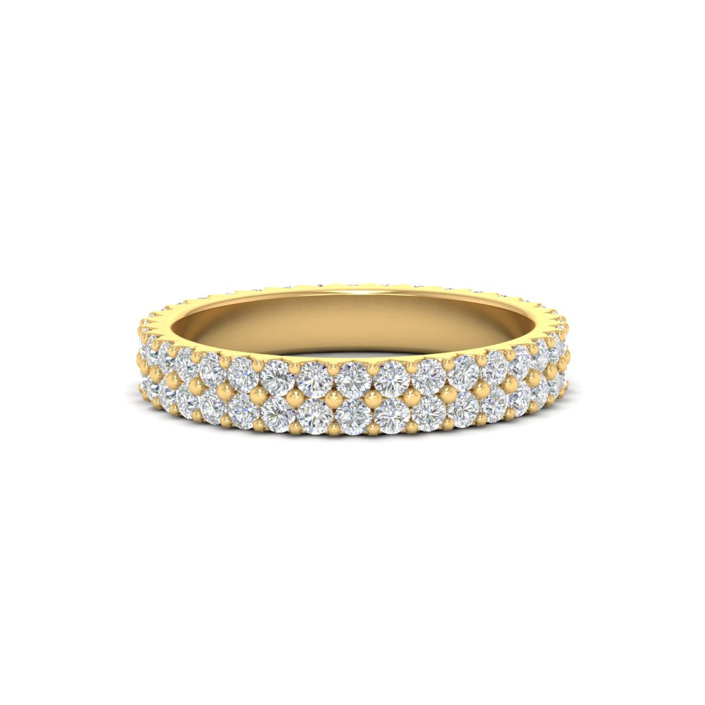 1 To 3.80 Carat Double Row Diamond Eternity Ring 14K Gold