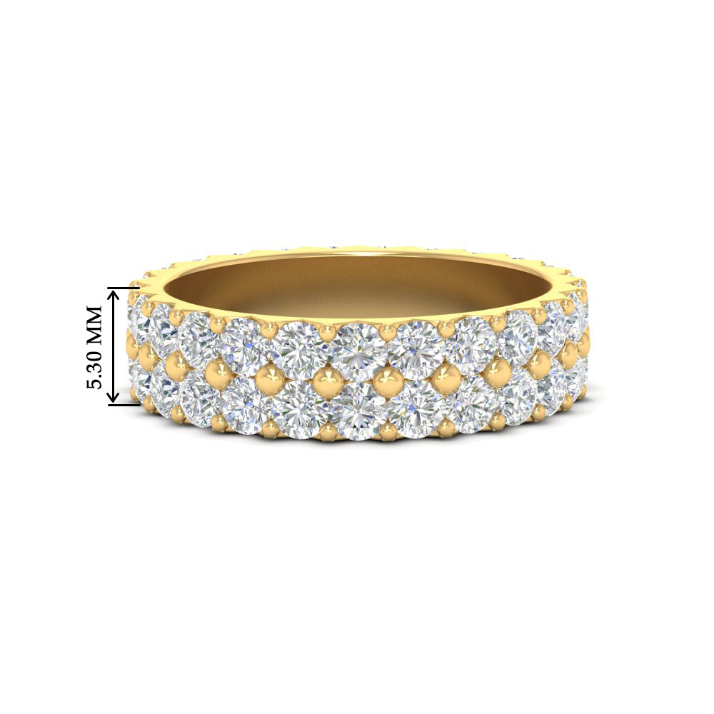 1 To 3.80 Carat Double Row Diamond Eternity Ring 14K Gold