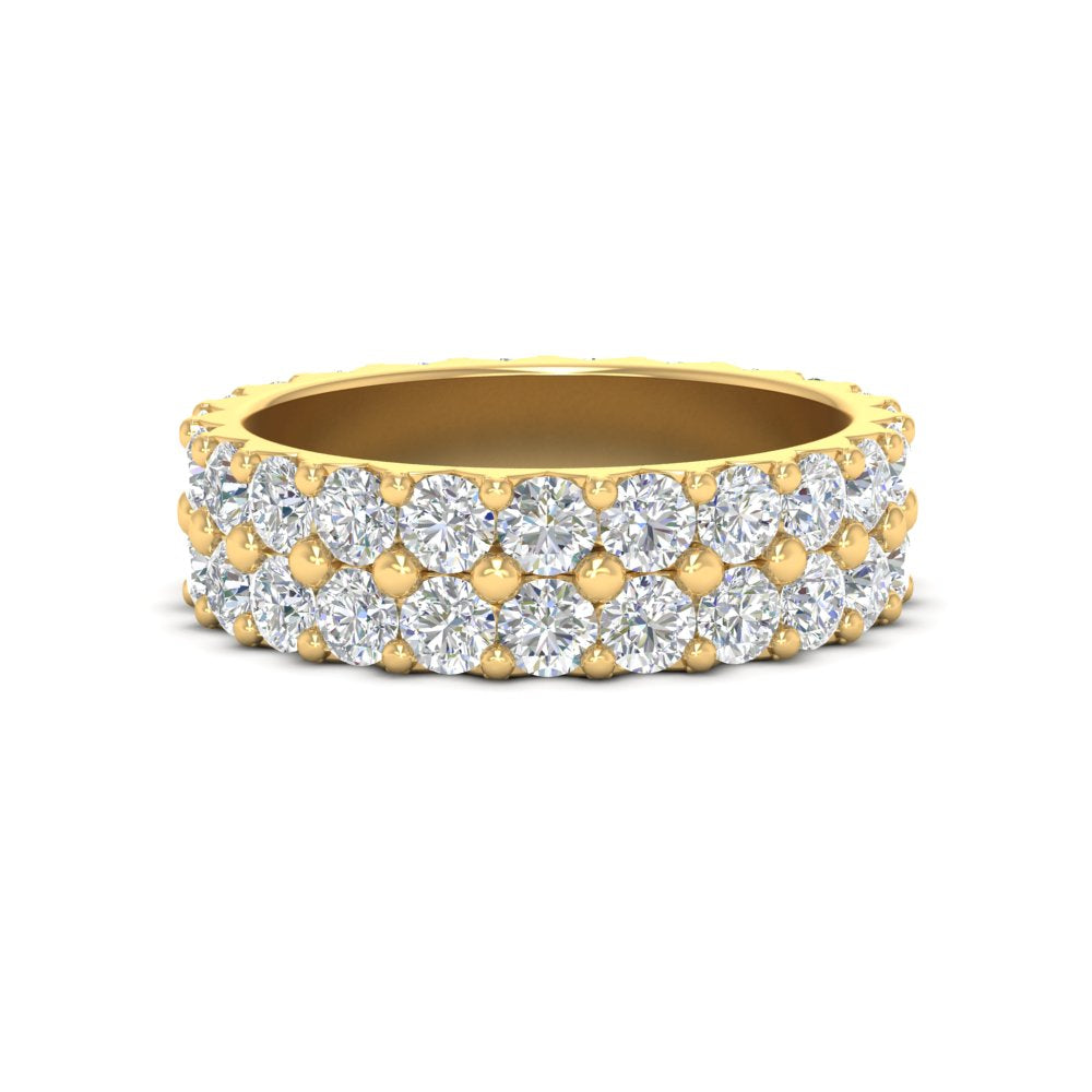 1 To 3.80 Carat Double Row Diamond Eternity Ring 14K Gold