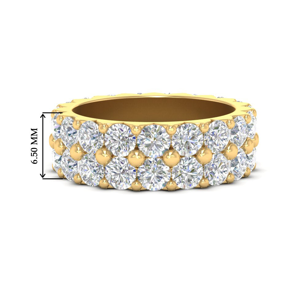 1 To 3.80 Carat Double Row Diamond Eternity Ring 14K Gold