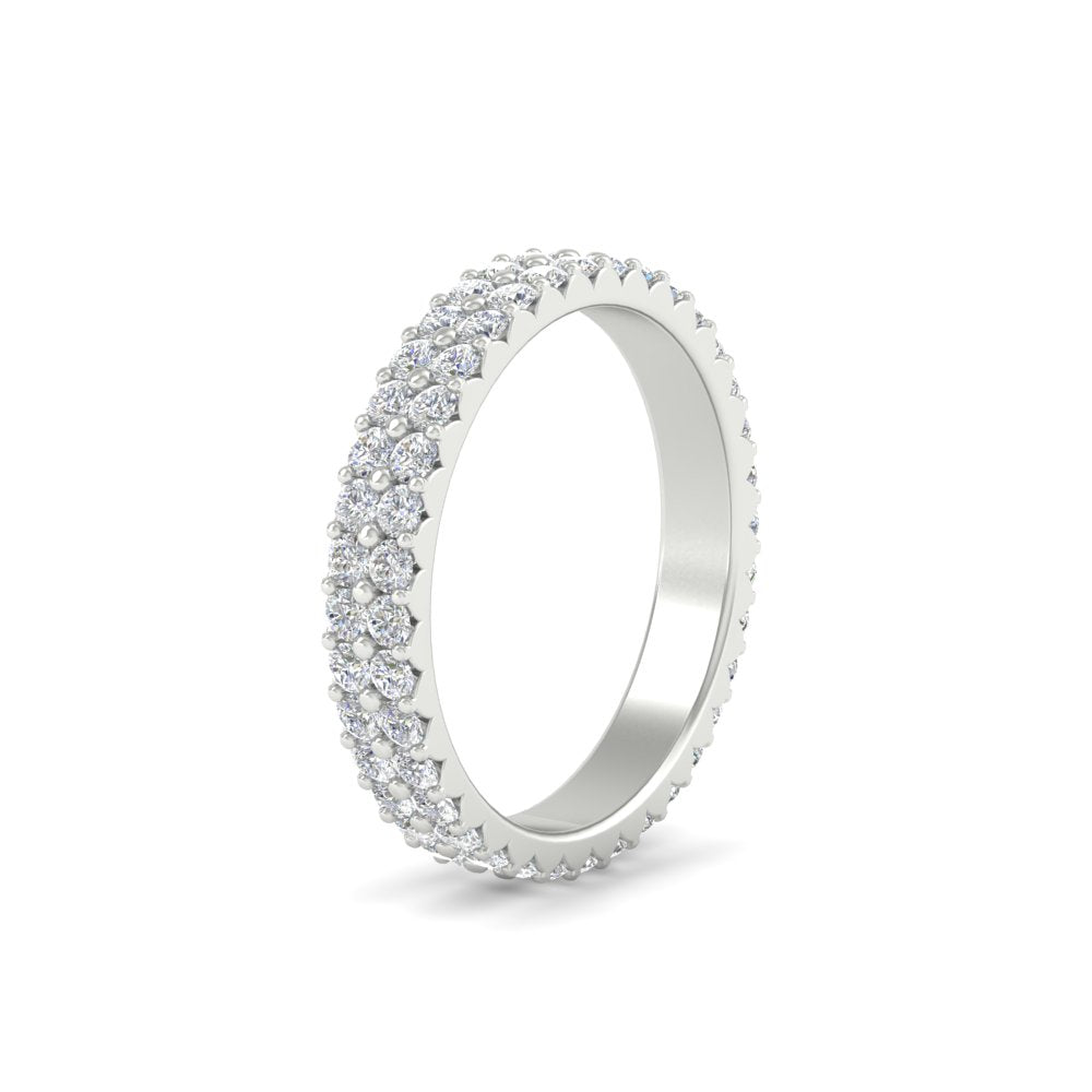 1 To 3.80 Carat Double Row Diamond Eternity Ring 14K Gold