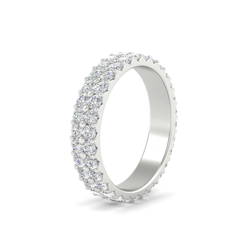 1 To 3.80 Carat Double Row Diamond Eternity Ring 14K Gold