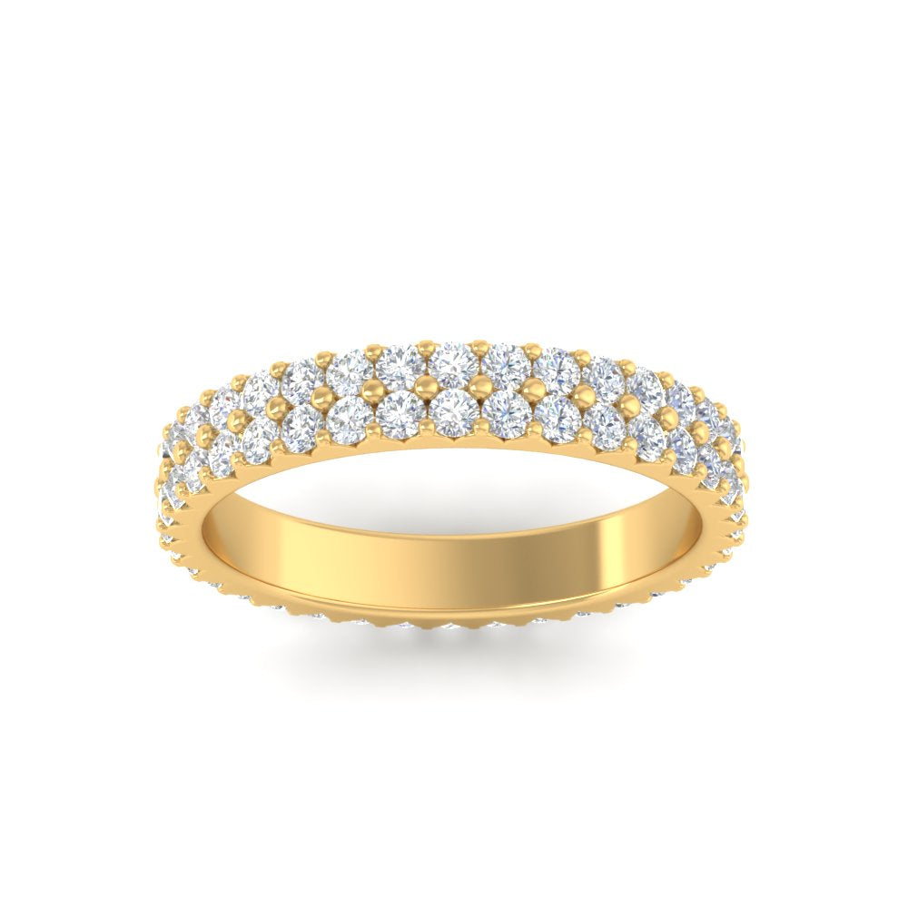 1 To 3.80 Carat Double Row Diamond Eternity Ring 14K Gold