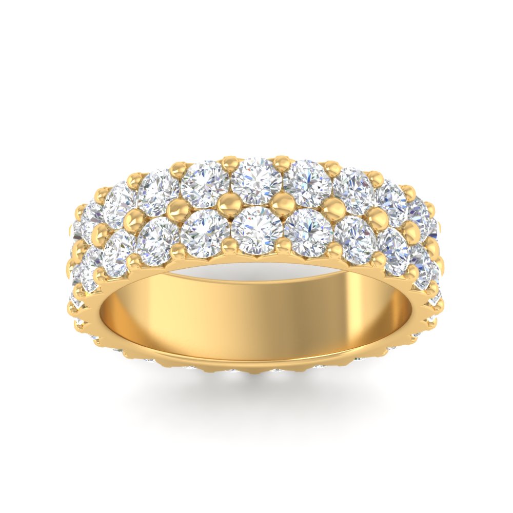 1 To 3.80 Carat Double Row Diamond Eternity Ring 14K Gold