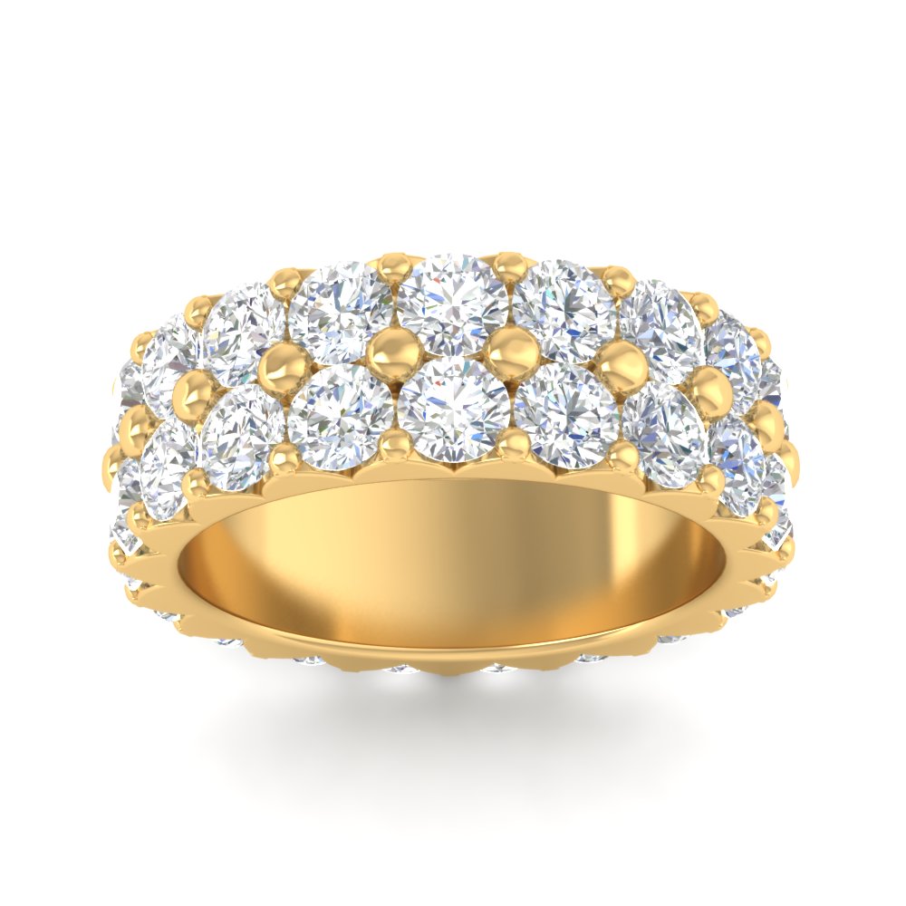 1 To 3.80 Carat Double Row Diamond Eternity Ring 14K Gold