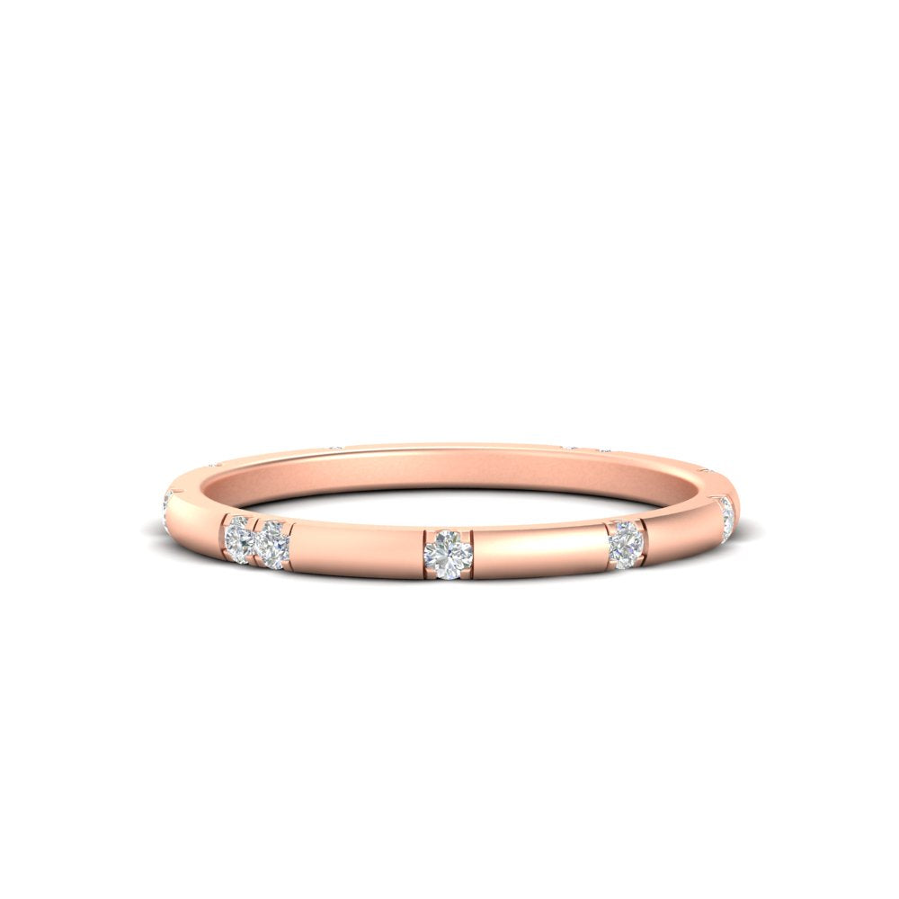 Dainty Minimal 0.16 Ct. Lab Diamond Classic Wedding Band 14K Gold