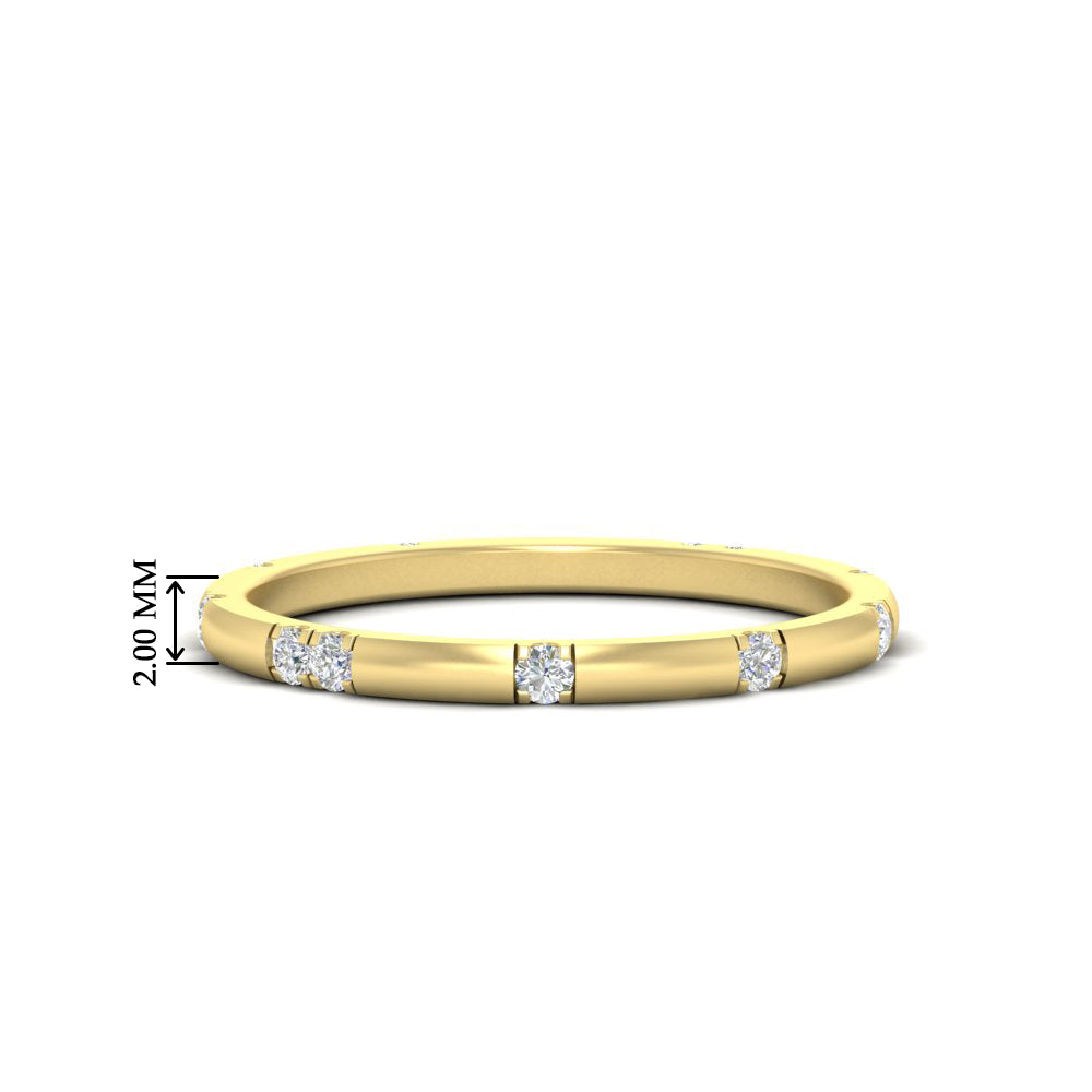 Dainty Minimal 0.16 Ct. Lab Diamond Classic Wedding Band 14K Gold