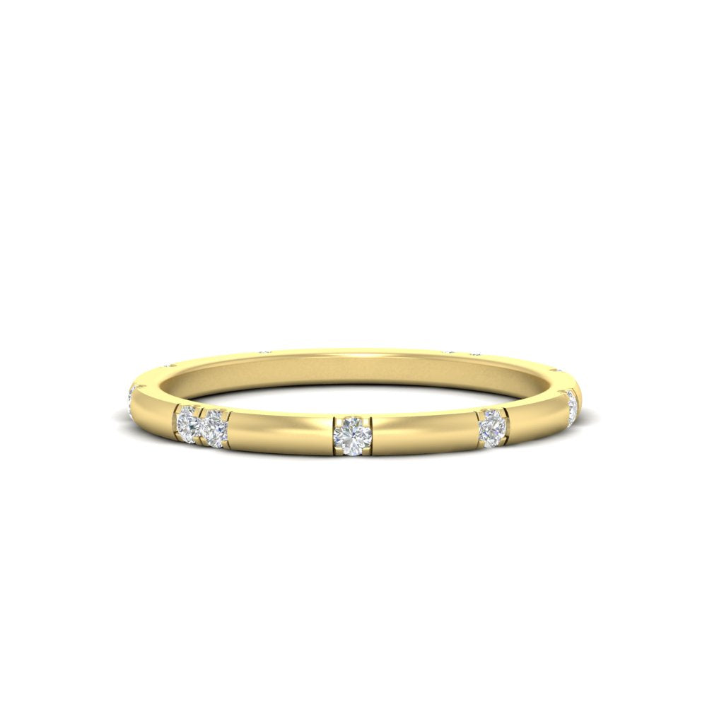 Dainty Minimal 0.16 Ct. Lab Diamond Classic Wedding Band 14K Gold