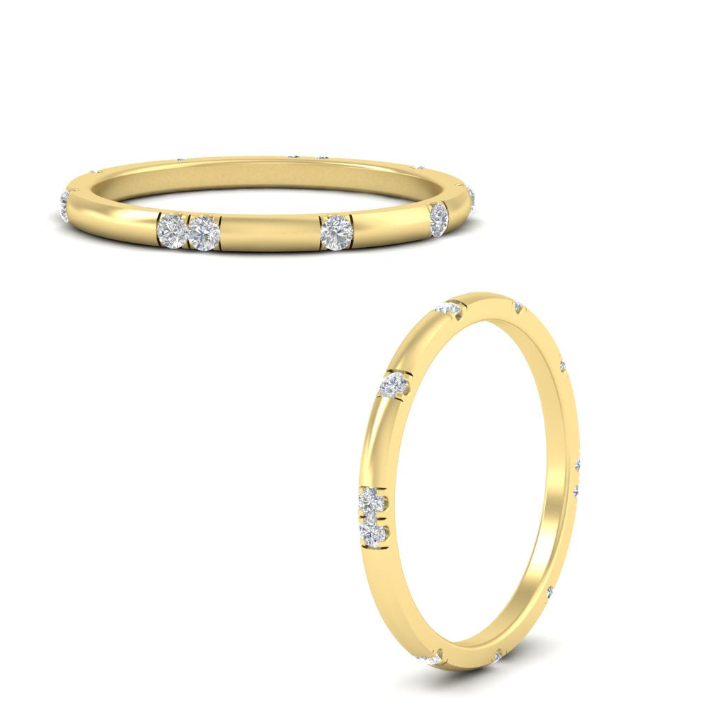 Dainty Minimal 0.16 Ct. Lab Diamond Classic Wedding Band 14K Gold