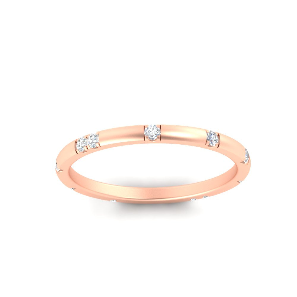 Dainty Minimal 0.16 Ct. Lab Diamond Classic Wedding Band 14K Gold