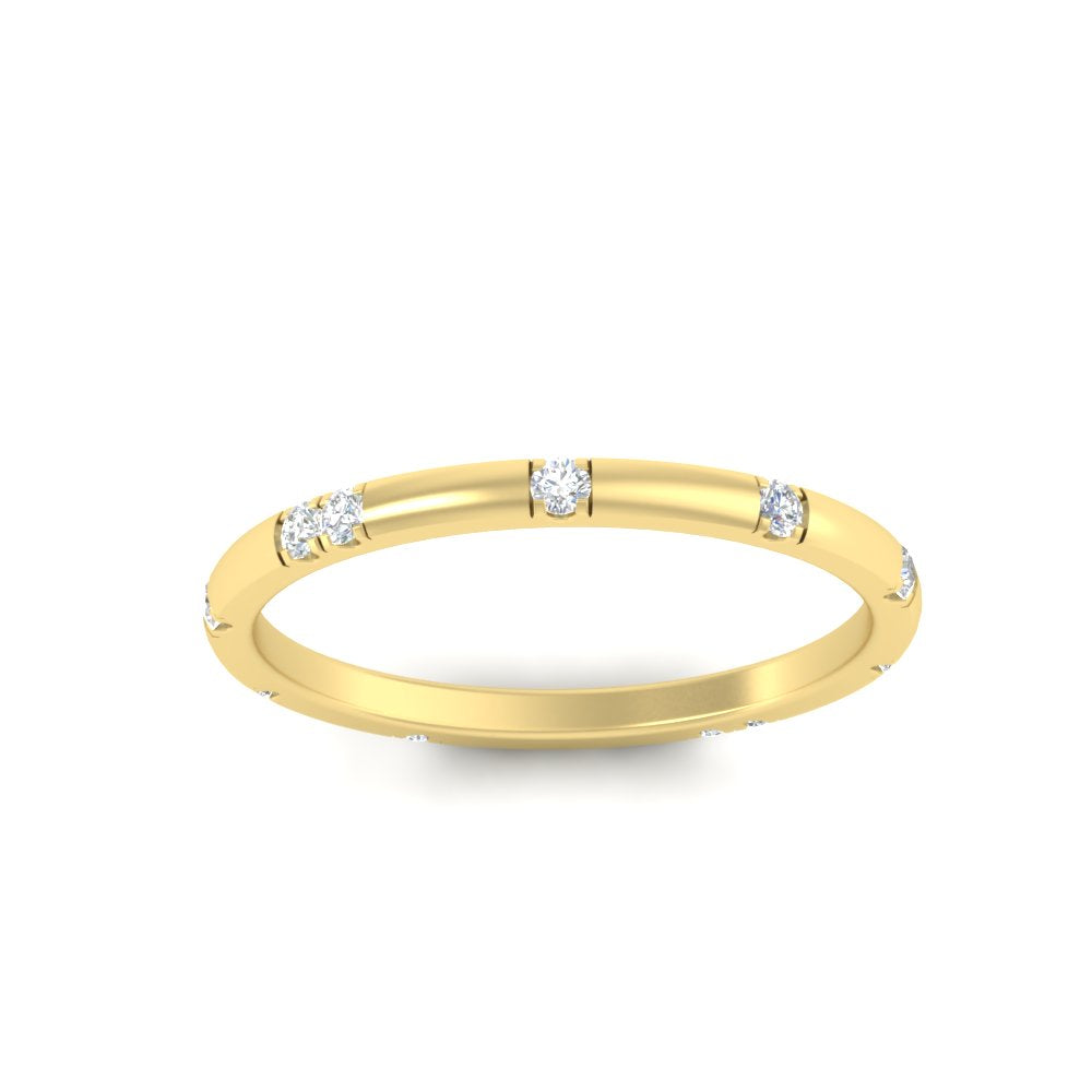 Dainty Minimal 0.16 Ct. Lab Diamond Classic Wedding Band 14K Gold