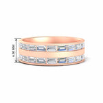 Load image into Gallery viewer, East West 1.54 Ct. Baguette Diamond Halfway Wedding Band 14K Gold
