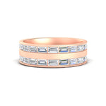 Load image into Gallery viewer, East West 1.54 Ct. Baguette Diamond Halfway Wedding Band 14K Gold
