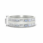 Load image into Gallery viewer, East West 1.54 Ct. Baguette Diamond Halfway Wedding Band 14K Gold
