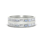 Load image into Gallery viewer, East West 1.54 Ct. Baguette Diamond Halfway Wedding Band 14K Gold
