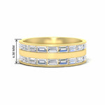 Load image into Gallery viewer, East West 1.54 Ct. Baguette Diamond Halfway Wedding Band 14K Gold
