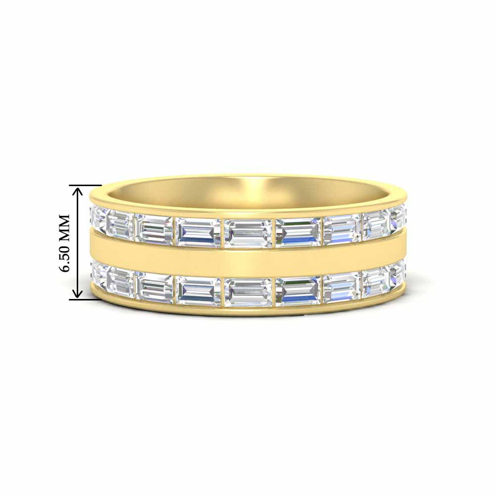 East West 1.54 Ct. Baguette Diamond Halfway Wedding Band 14K Gold