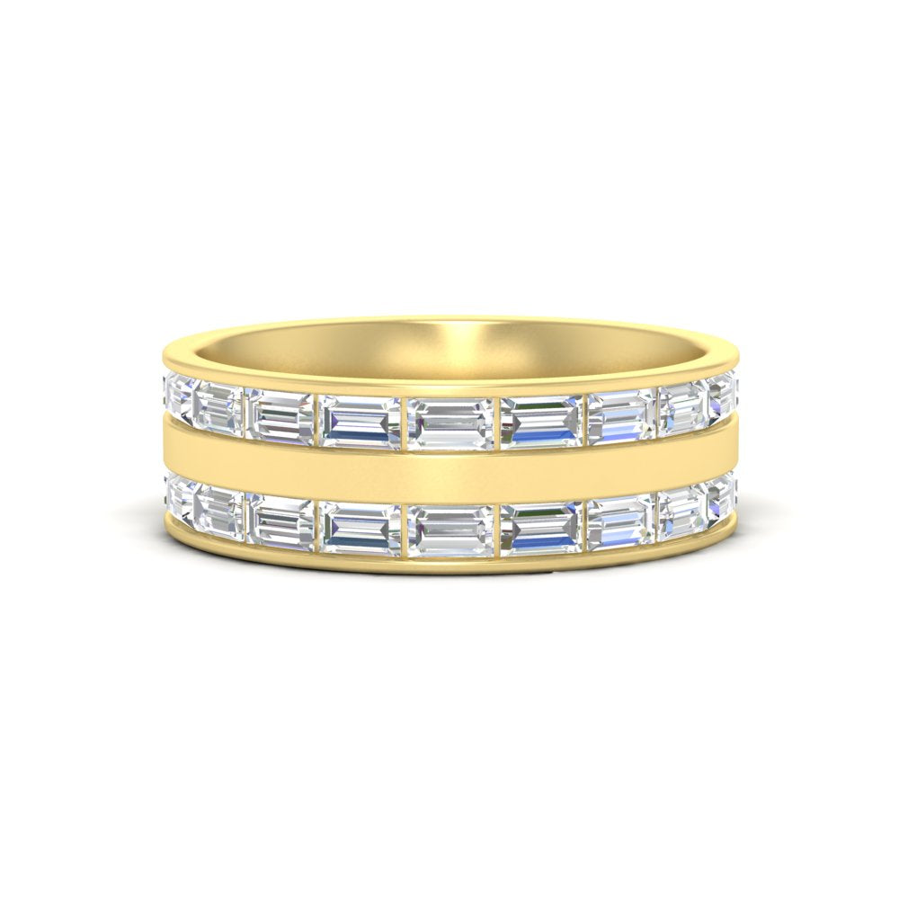 East West 1.54 Ct. Baguette Diamond Halfway Wedding Band 14K Gold